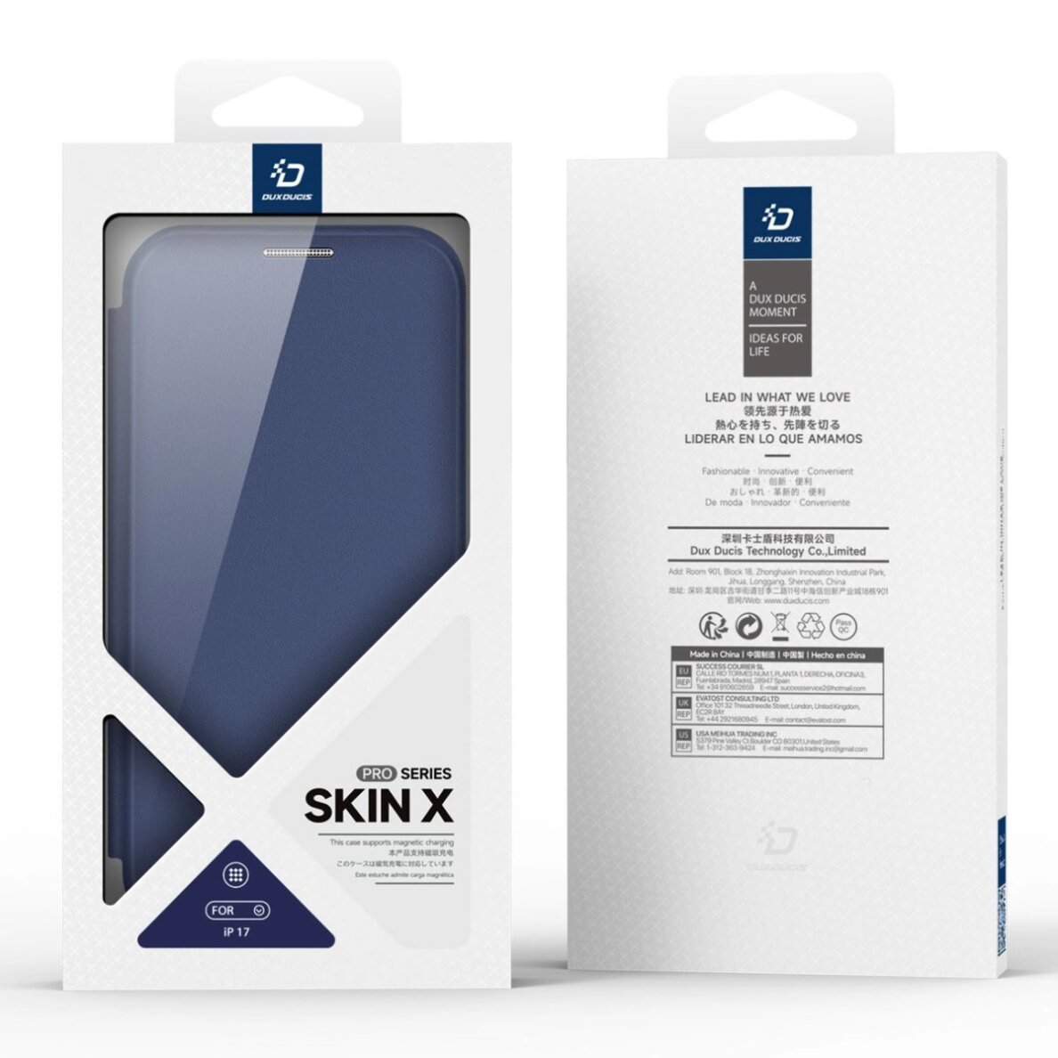 iPhone 17 dėklas Dux Ducis Skin X Pro su pinigine, MagSafe palaikymu – mėlynas 2