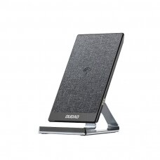 Greito Įkrovimo Belaidis Įkrovimo Kilimėlis su aliuminiu stovu Dudao fast wireless charging desktop pad with aluminum stand 15W Juodas (A10Pro)
