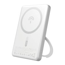 Išorinė baterija Dudao K28S 5000 mAh 20 W PD su MagSafe ir stovu – sidabrinė