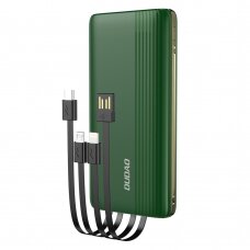 Dudao K4Pro powerbank with built-in cables 10000mAh LED display green