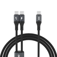 Dudao L3F 2in1 100W kabelis 1.2 m 2 x USB-C – juodas