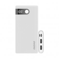 Išorinė baterija Dudao power bank 10000 mAh 2x USB / USB Typ C / micro USB 2 A with LED display balta