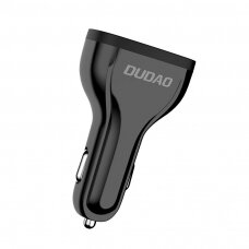 Automobilinis įkroviklis Dudao universal Car Charger 3x USB Quick Charge 3.0 QC3.0 2.4A 18W juodas