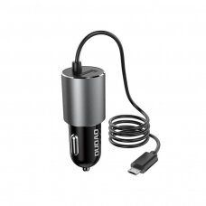 USB Kabelis Dudao car charger with built-in micro USB cable 3,4 A juodas (R5Pro M)