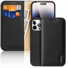 Dux Ducis Hivo iPhone 15 Pro Max Dux Ducis Hivo RFID Blocking Wallet Case - Black
