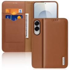 Samsung Galaxy S25 Edge – Dux Ducis Hivo dėklas su atvartu ir RFID apsauga - Rudas