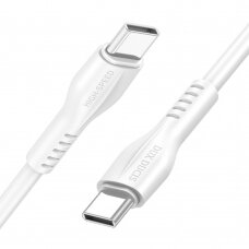 Dux Ducis K-V USB Typ C - USB Typ C Kabelis 60 W 3 A 1 m Greitas Įkrovimas Baltas