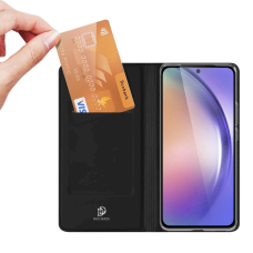 Samsung Galaxy A55 5G – Dux Ducis Skin Pro dėklas su atvartu ir kortelių skyriumi - Juodas