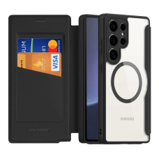 Samsung Galaxy S25 Ultra Dux Ducis Skin X Pro dėklas su MagSafe ir pinigine - juodas