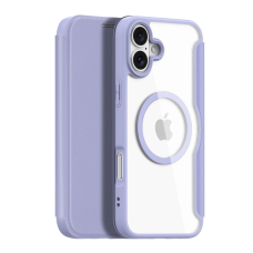 Dux Ducis Skin X Pro iPhone 16 dėklas su MagSafe ir atverčiamu dangteliu - violetinis