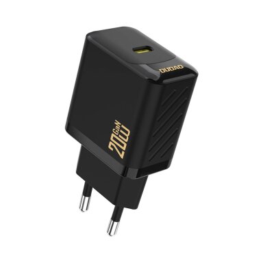 Sieninis įkroviklis Dudao A26 PD 20 W GaN USB-C – juodas