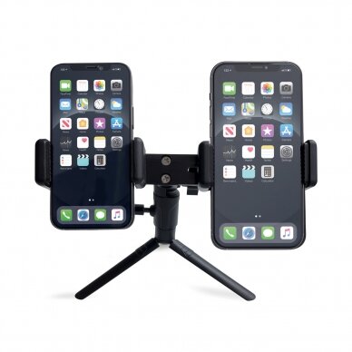 Dual adjustable smartphone holder with tripod black (E-type live dual camera) 1