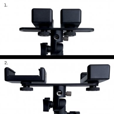 Dual adjustable smartphone holder with tripod black (E-type live dual camera) 3