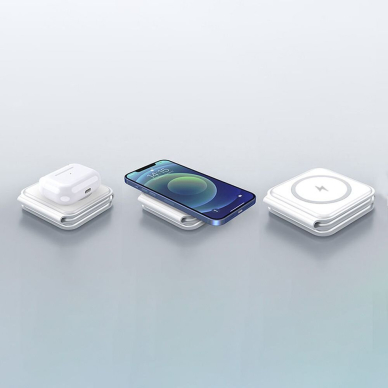 Akcija! Dudao A11N 15W 3in1 inductive charger - Baltas  1