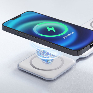 Akcija! Dudao A11N 15W 3in1 inductive charger - Baltas  2