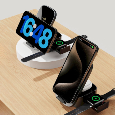 Dudao A11Pro+ 15W 3in1 indukcinis įkroviklis telefonui / išmaniajam laikrodžiui / ausinėms – juodas 5