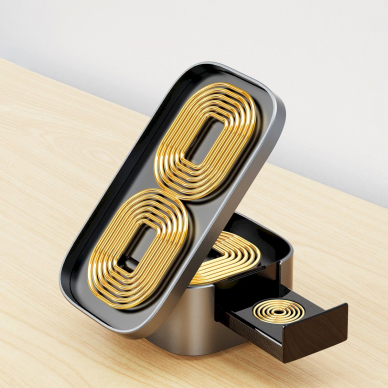 Dudao A11Pro+ 15W 3in1 indukcinis įkroviklis telefonui / išmaniajam laikrodžiui / ausinėms – juodas 7