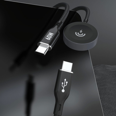 Dudao A12MaxC PD60W 2-in-1 įkroviklis Apple Watch / USB-C – juodas 1