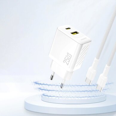 Sieninis įkroviklis Dudao A26T GaN 25 W USB-A / USB-C – baltas 1 Sieninis įkroviklis Dudao A26T GaN 25 W USB-A / USB-C – baltas 1