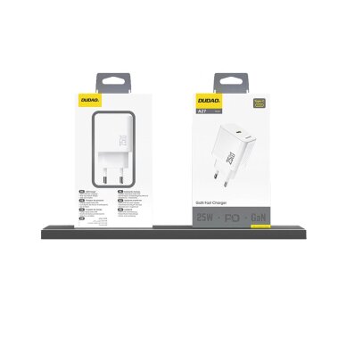 Sieninis įkroviklis Dudao A27 25 W GaN USB-C – baltas 3