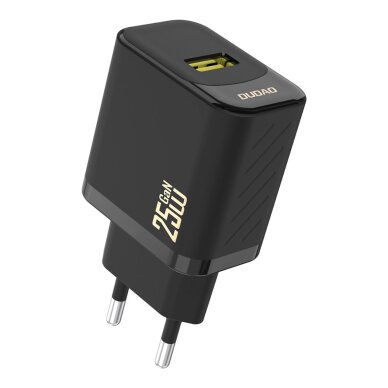 Sieninis įkroviklis Dudao A27S 25 W GaN USB-A – juodas Sieninis įkroviklis Dudao A27S 25 W GaN USB-A – juodas
