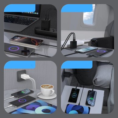 Sieninis įkroviklis Dudao A29C 65 W GaN su USB-C kabeliu – juodas 5 Sieninis įkroviklis Dudao A29C 65 W GaN su USB-C kabeliu – juodas 5