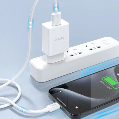 Dudao A4EU USB-A 2.1A sieninis įkroviklis – baltas 3