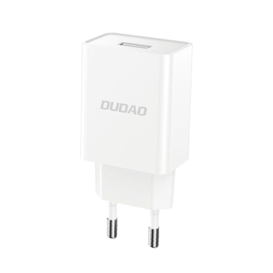 Dudao A4EU USB-A 2.1A sieninis įkroviklis – baltas + USB-A – USB-C kabelis 1