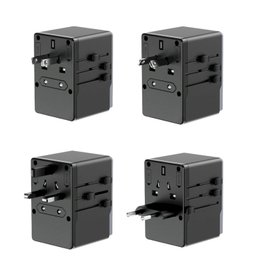 Dudao A65Pro 65W EU / US / JP / AUS / UK travel adapter 2x USB-C 2x USB-A - Juodas 1 Dudao A65Pro 65W EU / US / JP / AUS / UK travel adapter 2x USB-C 2x USB-A - Juodas 1