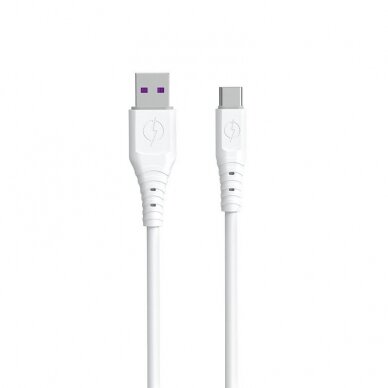 Kabelis Dudao USB - USB Type C 6A 1 m Baltas (TGL3T)