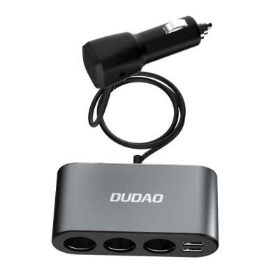 Automobilinis įkroviklis Dudao car charger 2x USB / 3x Cigarette Lighter splitter juodas 3 Automobilinis įkroviklis Dudao car charger 2x USB / 3x Cigarette Lighter splitter juodas 3