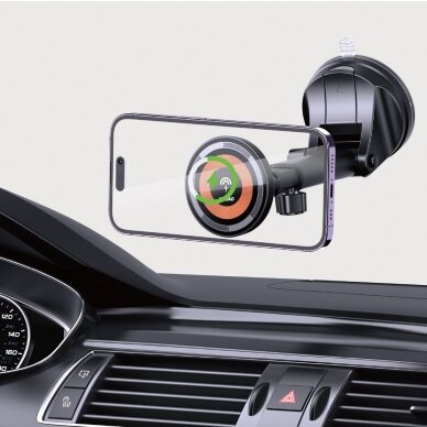 Dudao F12MAX+ cockpit magnetic holder with MagSafe inductive charger - black 2