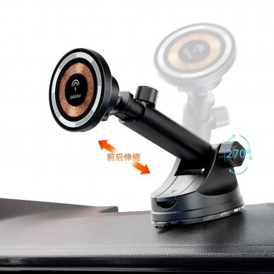 Dudao F12MAX+ cockpit magnetic holder with MagSafe inductive charger - black 7