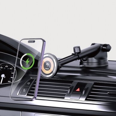 Dudao F12MAX+ cockpit magnetic holder with MagSafe inductive charger - black 8
