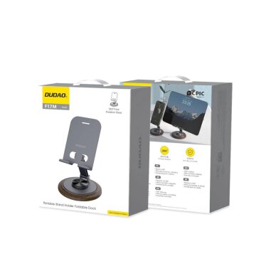 Telefono laikiklis Dudao F17M metalinis 360° – pilkas 1 Telefono laikiklis Dudao F17M metalinis 360° – pilkas 1