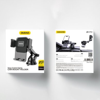 Dudao F8Max+ Laikilis telefonui gravitacinis ant lango arba panelės - Juodas 3 Dudao F8Max+ Laikilis telefonui gravitacinis ant lango arba panelės - Juodas 3