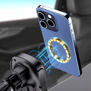 Dudao FW11 automobiliui skirtas laikiklis su 15W indukciniu įkrovikliu oro angai / prietaisų skydeliui – juodas 6