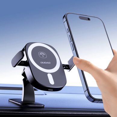 Dudao FW11 automobiliui skirtas laikiklis su 15W indukciniu įkrovikliu oro angai / prietaisų skydeliui – juodas 7 Dudao FW11 automobiliui skirtas laikiklis su 15W indukciniu įkrovikliu oro angai / prietaisų skydeliui – juodas 7