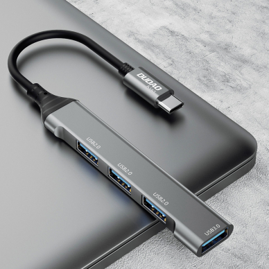 Dudao HUB 4in1 USB-C - 4x USB-A (3 x USB2.0 / USB3.0) 6.3cm black (A16T) 1 Dudao HUB 4in1 USB-C - 4x USB-A (3 x USB2.0 / USB3.0) 6.3cm black (A16T) 1
