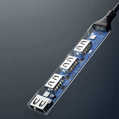 Dudao HUB 4in1 USB-C - 4x USB-A (3 x USB2.0 / USB3.0) 6.3cm black (A16T) 6 Dudao HUB 4in1 USB-C - 4x USB-A (3 x USB2.0 / USB3.0) 6.3cm black (A16T) 6