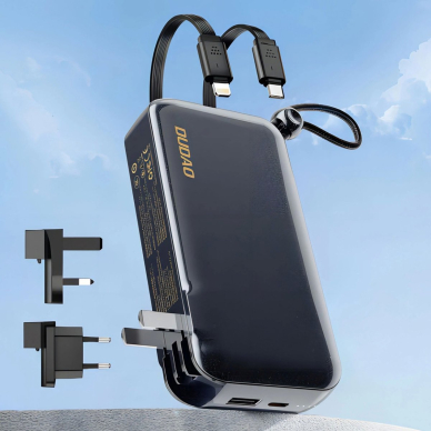 Dudao K25 2in1 10000mAh 3-in-1 Powerbank įkroviklis – pilkas 1 Dudao K25 2in1 10000mAh 3-in-1 Powerbank įkroviklis – pilkas 1