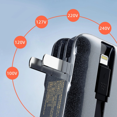 Dudao K25 2in1 10000mAh 3-in-1 Powerbank įkroviklis – pilkas 2