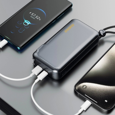 Dudao K25 2in1 10000mAh 3-in-1 Powerbank įkroviklis – pilkas 4 Dudao K25 2in1 10000mAh 3-in-1 Powerbank įkroviklis – pilkas 4