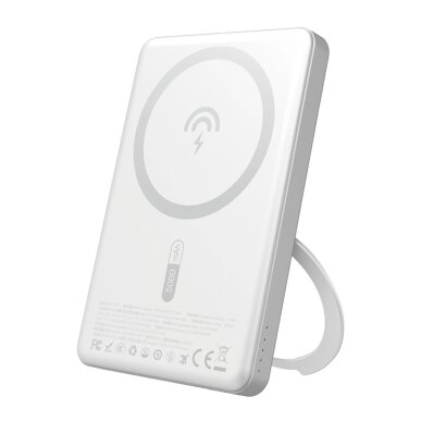 Išorinė baterija Dudao K28S 5000 mAh 20 W PD su MagSafe ir stovu – sidabrinė