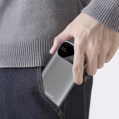Išorinė baterija Dudao K31 10000 mAh 22.5 W PD su integruotu kabeliu – pilka 2