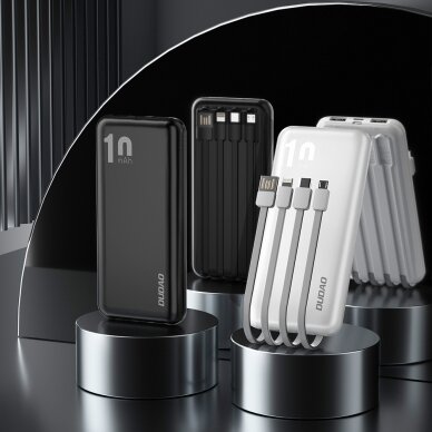 Daugiafunkcinė Išorinė Baterija Dudao K6Pro 10000mAh su kabeliais USB, USB Type-C, Lightning Juoda (K6Pro-black) 2
