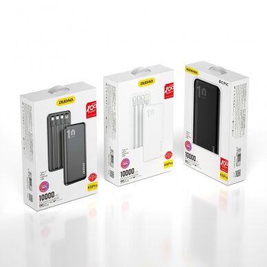 Daugiafunkcinė Išorinė Baterija Dudao K6Pro 10000mAh su kabeliais USB, USB Type-C, Lightning Juoda (K6Pro-black) 4