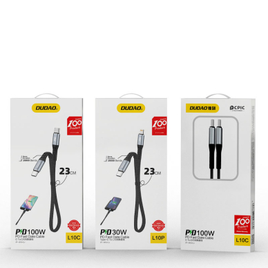 Dudao L10P cable USB Type C - Lightning PD20W Juodas (L10P) 4 Dudao L10P cable USB Type C - Lightning PD20W Juodas (L10P) 4