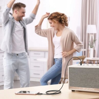 Garso kabelis Dudao L12S AUX 3.5 mm stereo 3 kontaktų 1 m – juodas 3