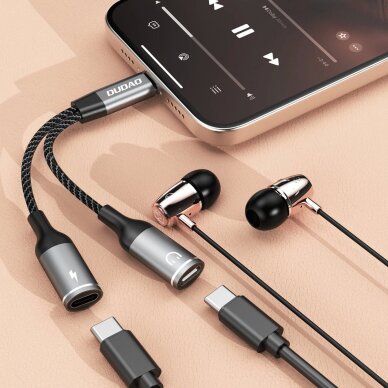 Adapteris Dudao L13C+ 2in1 USB-C – pilkas 4 Adapteris Dudao L13C+ 2in1 USB-C – pilkas 4